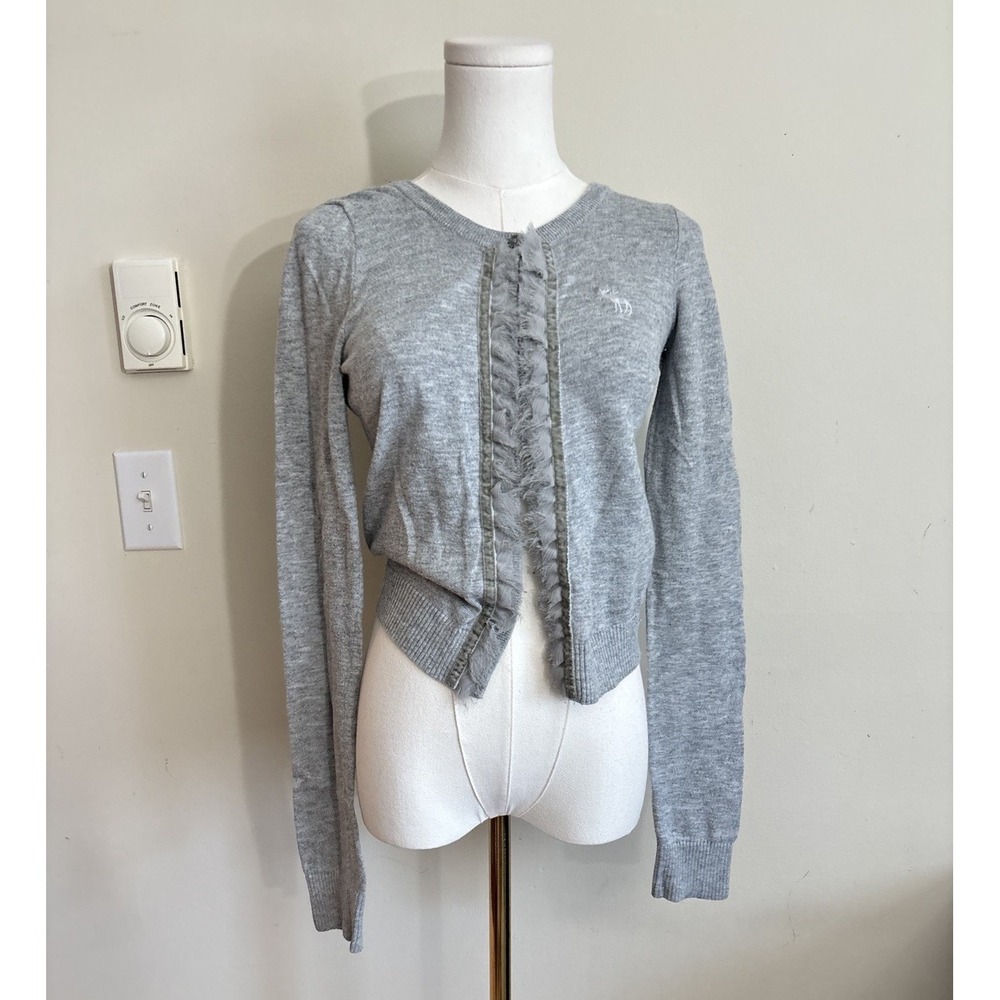 Y2K 2000s Abercrombie & Fitch Cardigan‎ Bella Swan Tumblr Twee 2010s Small Gray